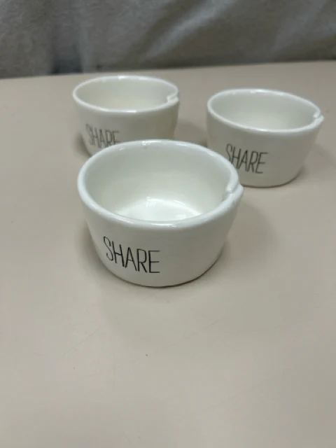 3 SHARE SMALL CREAM BOWLS