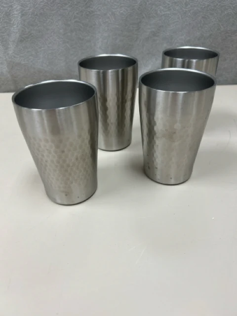 4 SILVER SHORT GLASSES