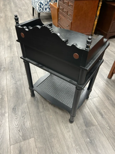 BLACK RATTAN W/DRAWER NIGHTSTAND - Image 3