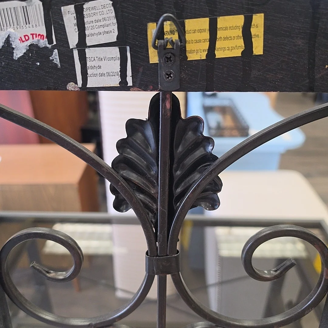 BLACK WOOD METAL WALL HANGING - Image 2