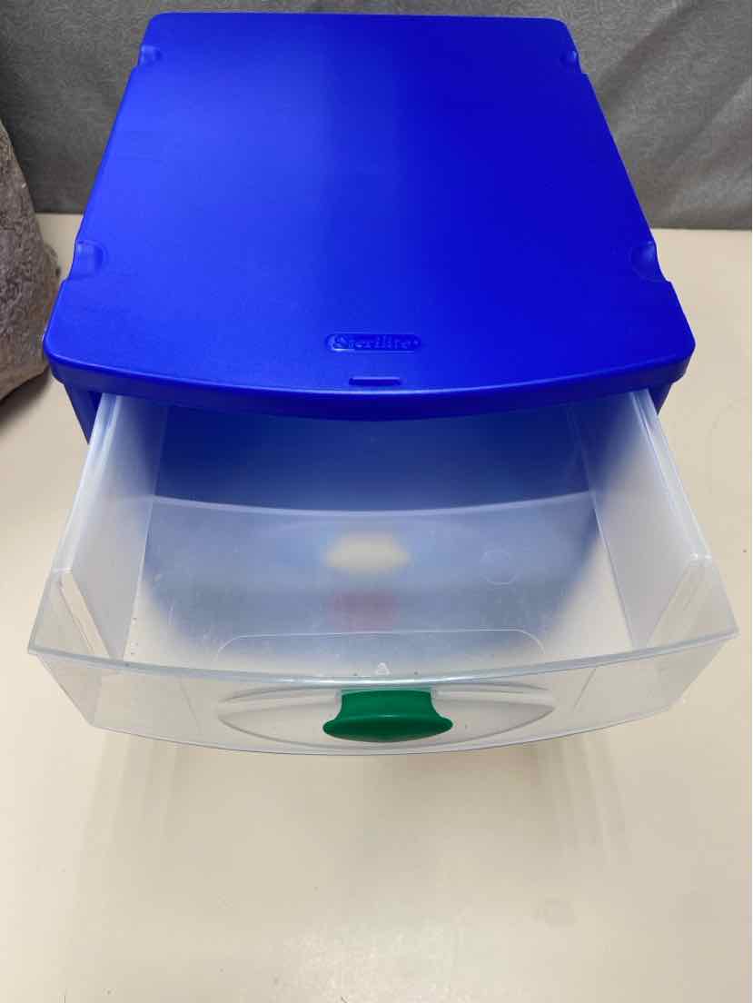 BLUE 3 DRAWER STORAGE BIN - Image 2