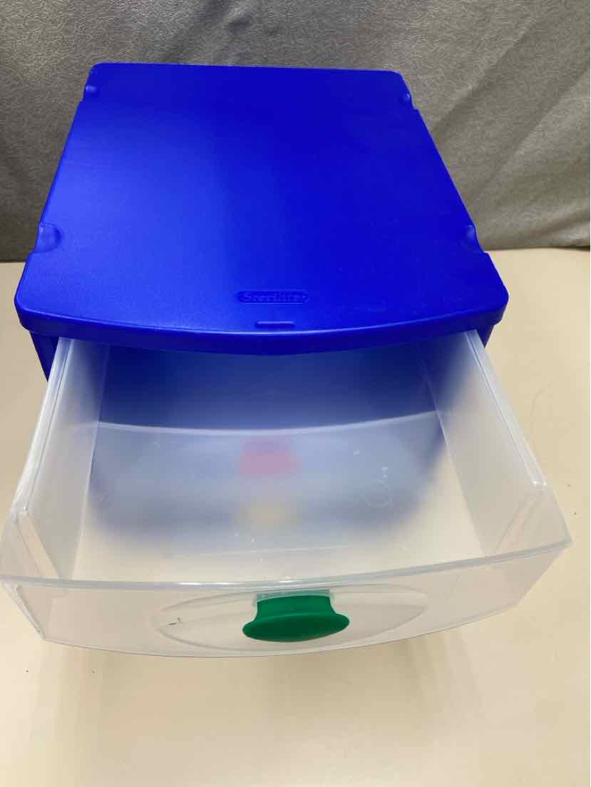 BLUE 3 DRAWER STORAGE BIN - Image 2