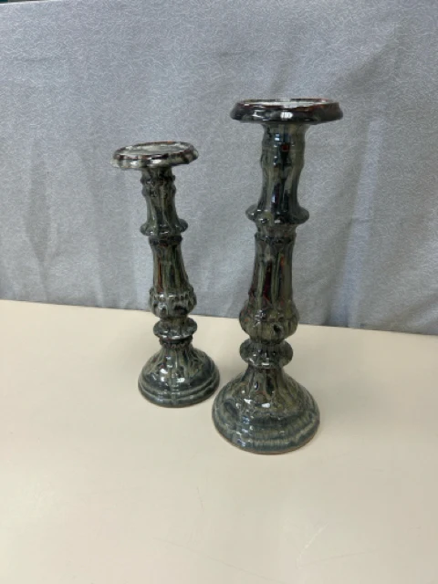 BLUE/GREEN/TAN/GOLD CANDLE STICKS