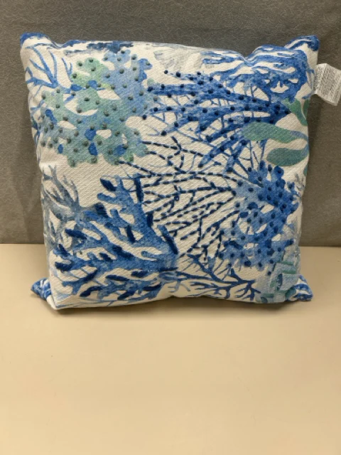 BLUE/WHITE CORAL PILLOW