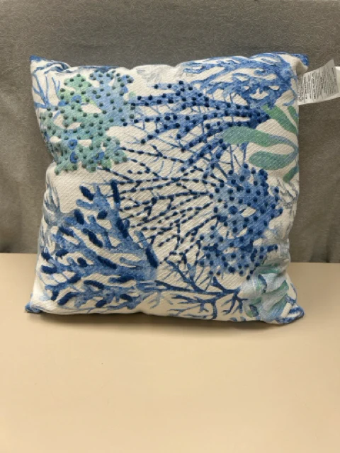 BLUE/WHITE CORAL PILLOW