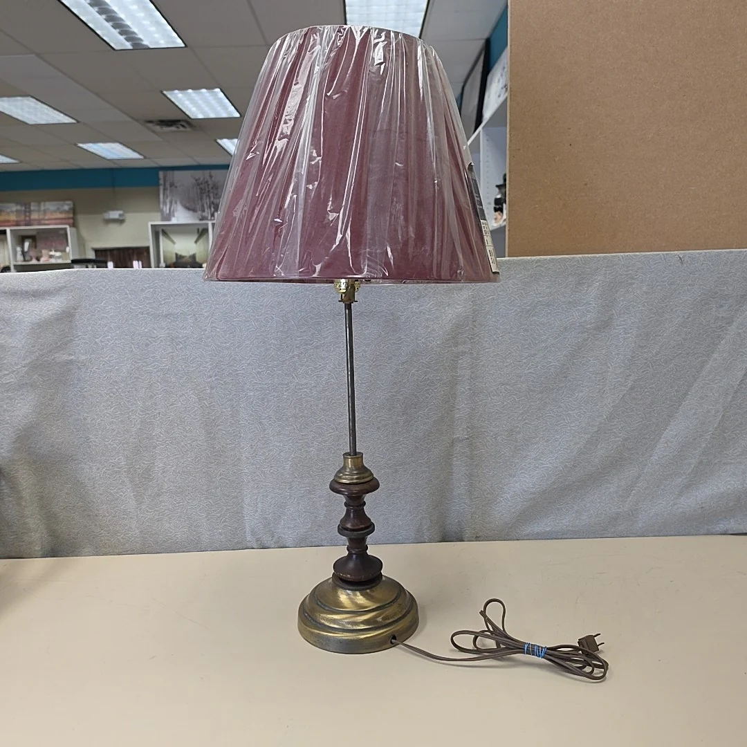 BRASS/WOOD LAMP