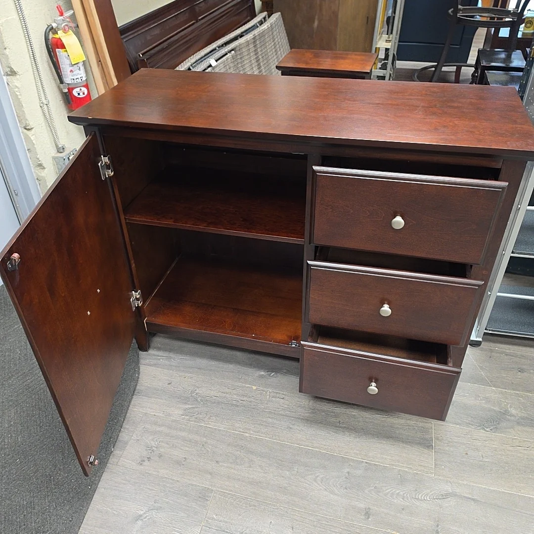 BROWN 3 DRAWER 1 DOOR CONSOLE - Image 2