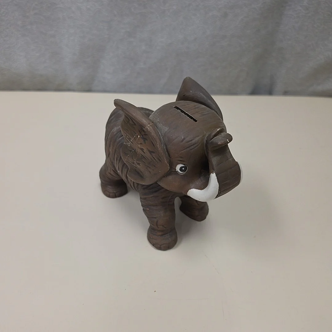 BROWN ELEPHANT PIGGY BANK