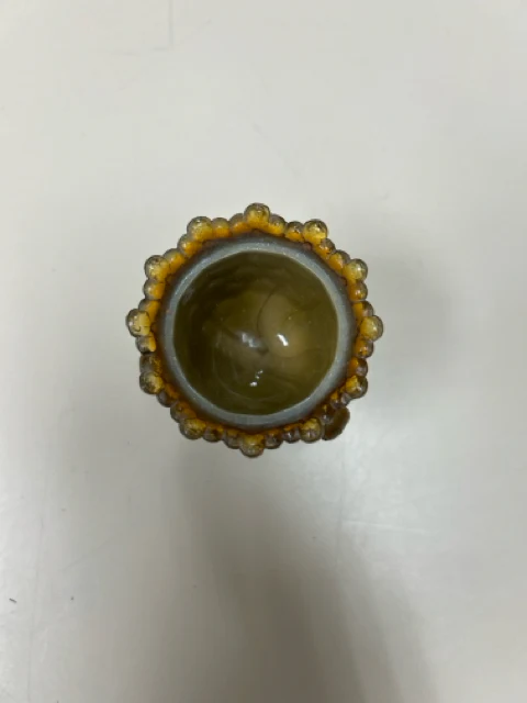 BROWN SLAG GLASS EGG HOLDER - Image 2