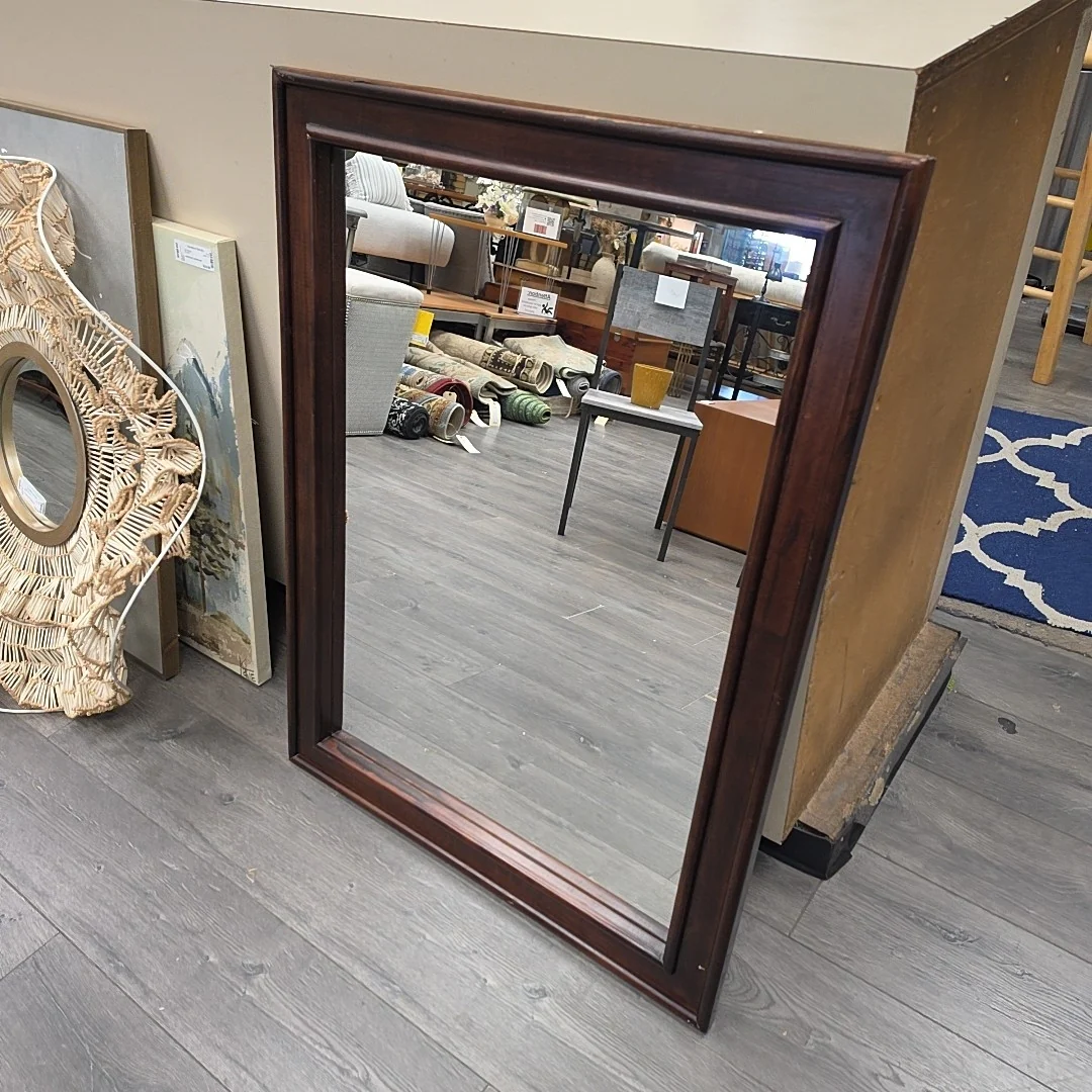 BROWN WOODEN MIRROR