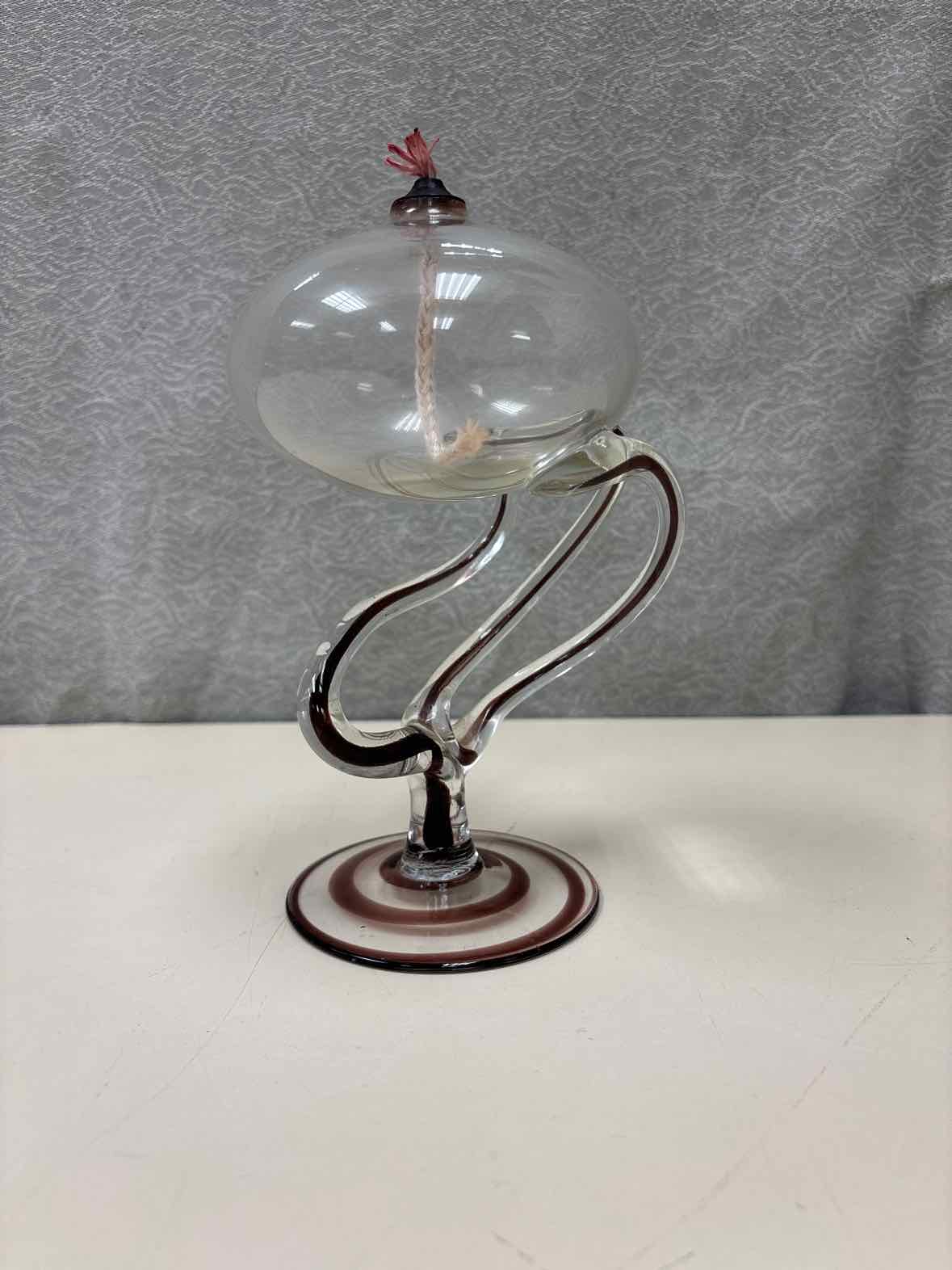 GLASS OIL BURNING LAMP