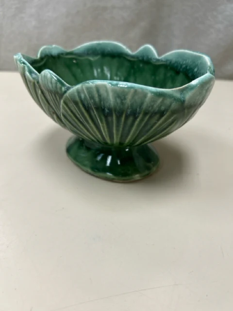 GREEN CERAMIC OVAL PLANTER