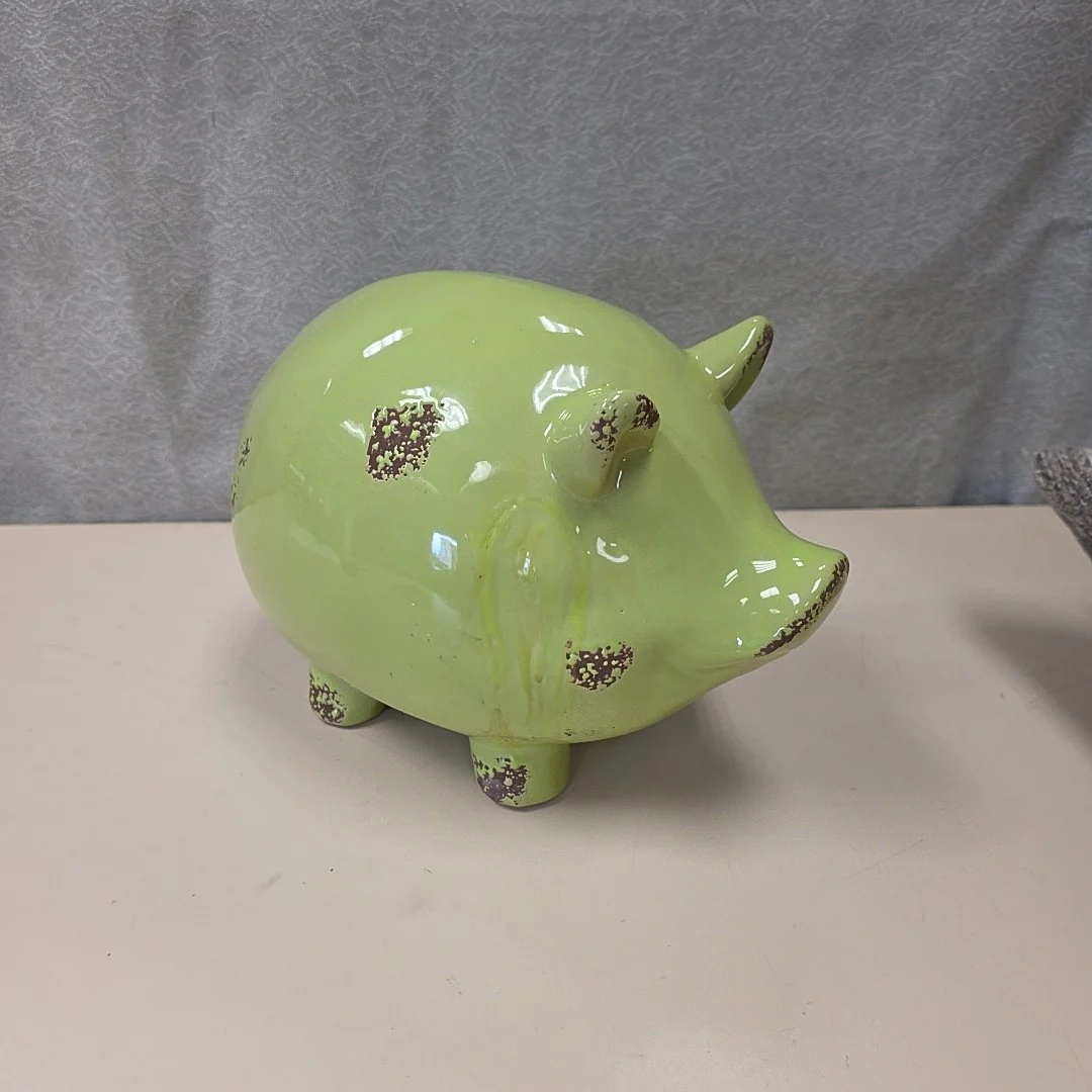 GREEN CERAMIC PIG - Image 2