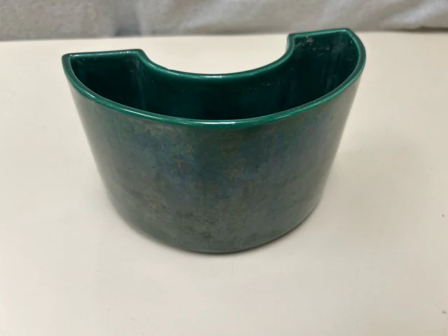 GREEN CERAMIC U SHAPE PLANTER