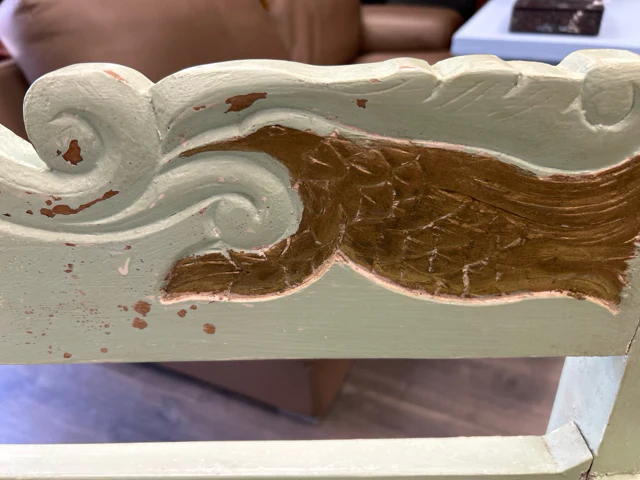GREEN DISTRESSED BENCH - Image 2