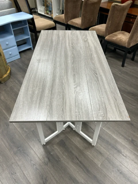 GREY LONG NARROW DROP LEAF TABLE - Image 2