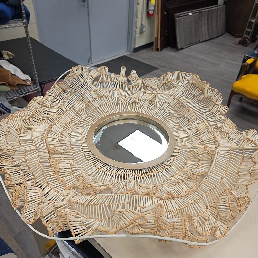 LG TAN RUFFLED MIRROR