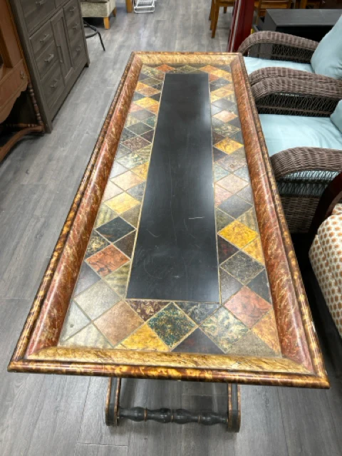 MULTI COLOR TILE SOFA TABLE - Image 2