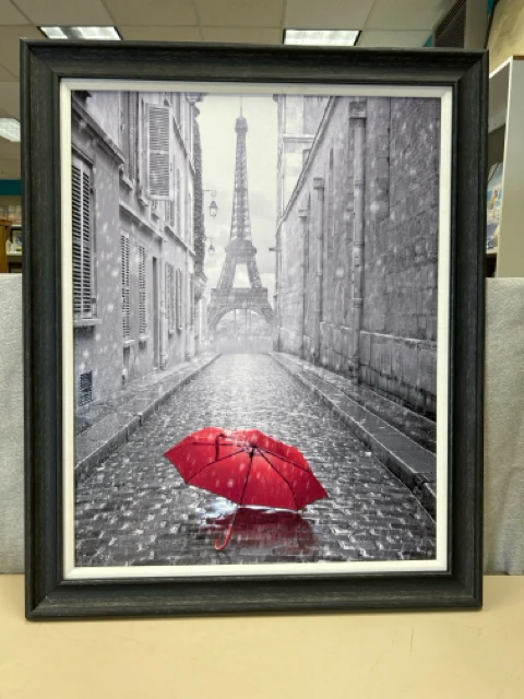 PARIS UMBRELLA IN RAIN ART