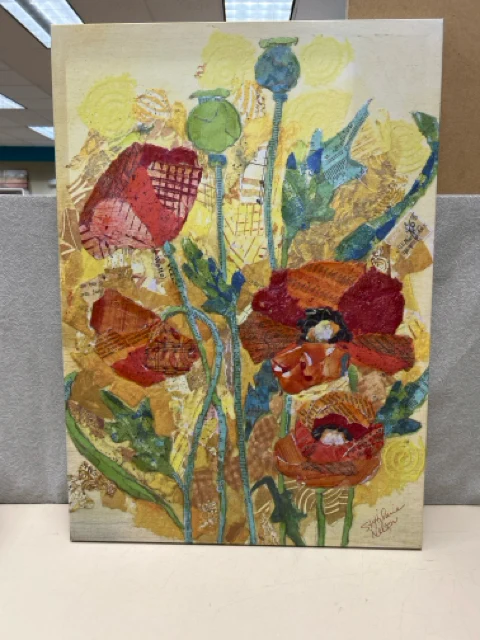RED FLORAL CANVAS
