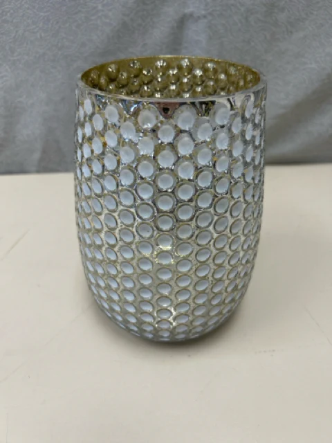 SHINY MERCURY SILVER GLASS VASE