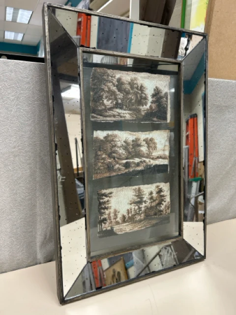 TALL MIRRORED TRIPLE LANDSCAPE ART