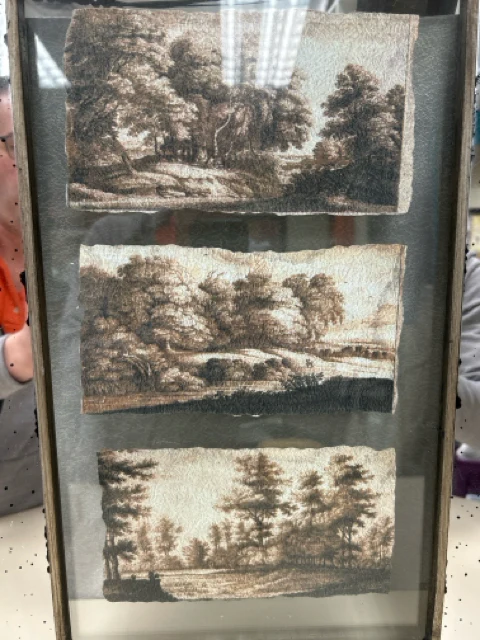 TALL MIRRORED TRIPLE LANDSCAPE ART - Image 2