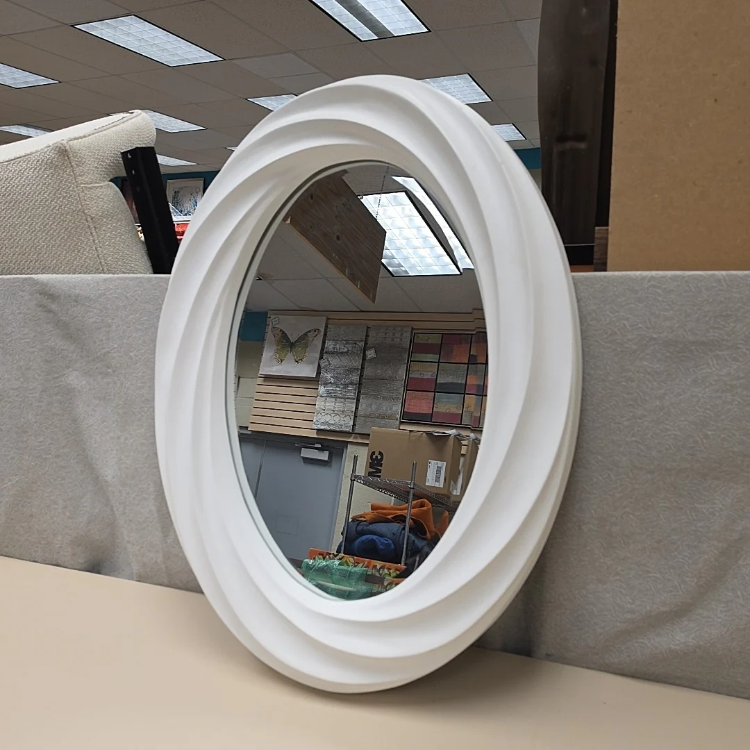 WHITE OVAL MIRROR