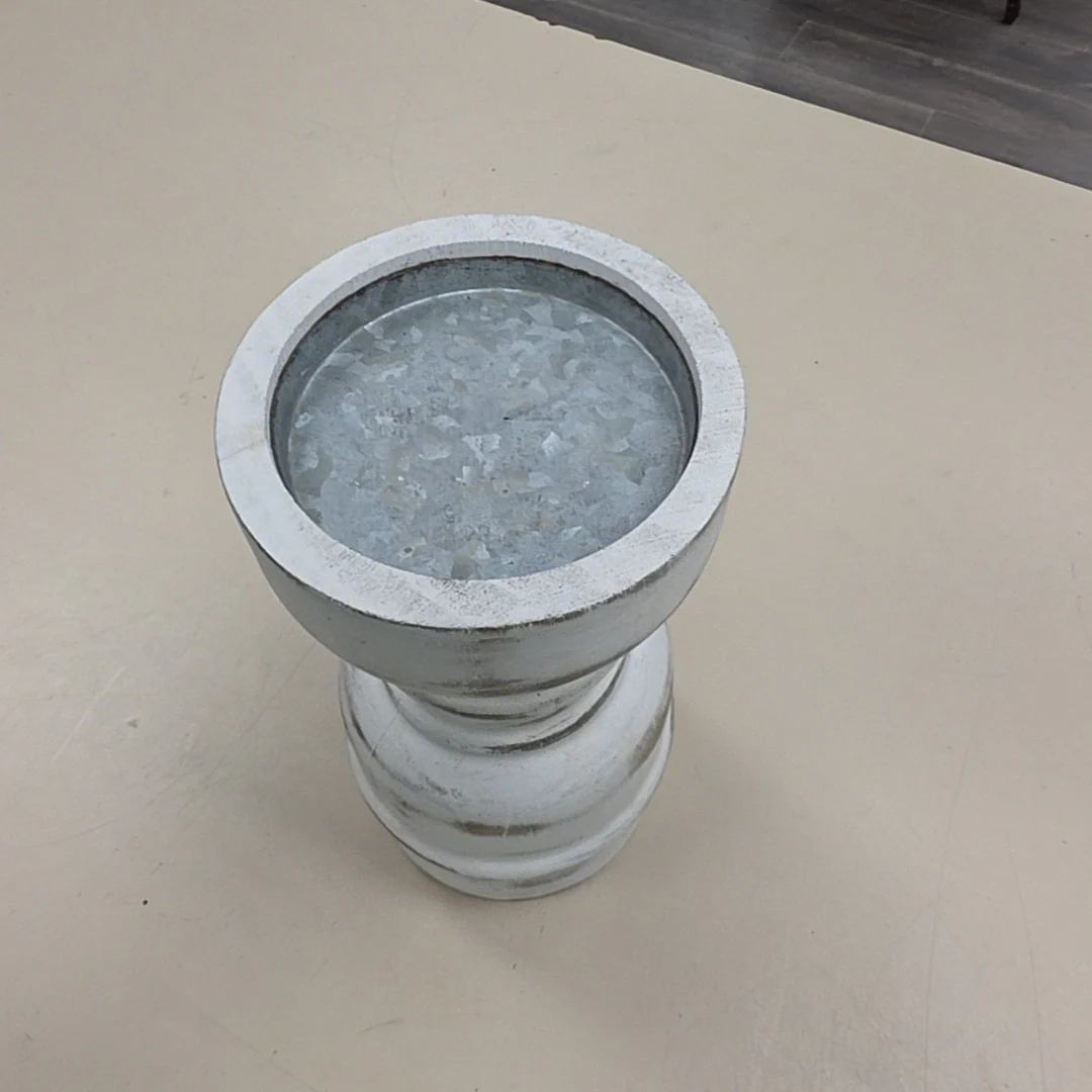 WHITE WOODEN CANDLE STICK - Image 2