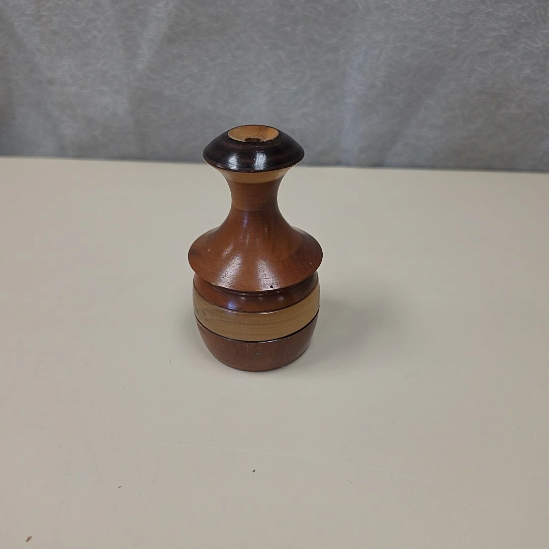 WOOD CARVED VASE