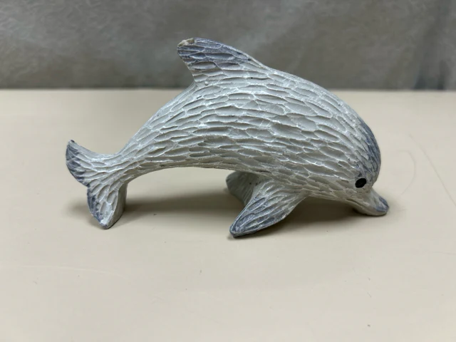 WOOD DOLPHIN FIGURINE