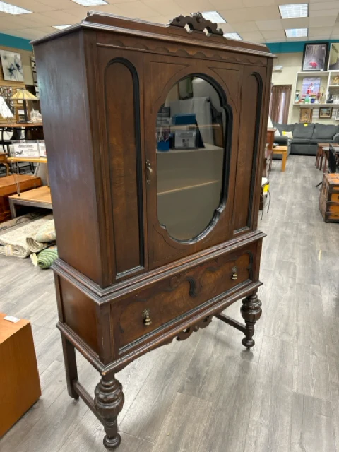 WOOD GLASS JACOBIAN CABINET